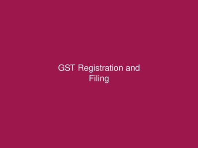 GST Registration and Filing