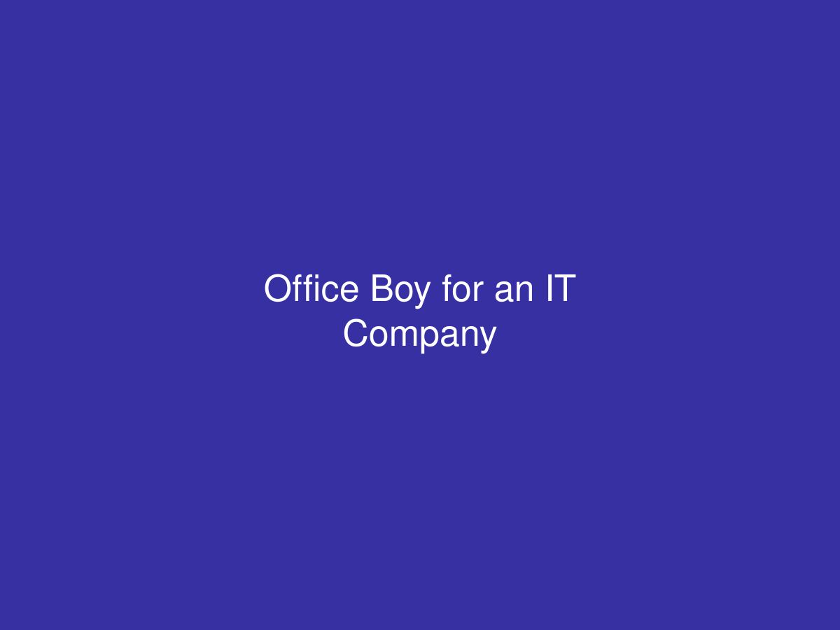 Office Boy for an IT Company — photo 1 of 1