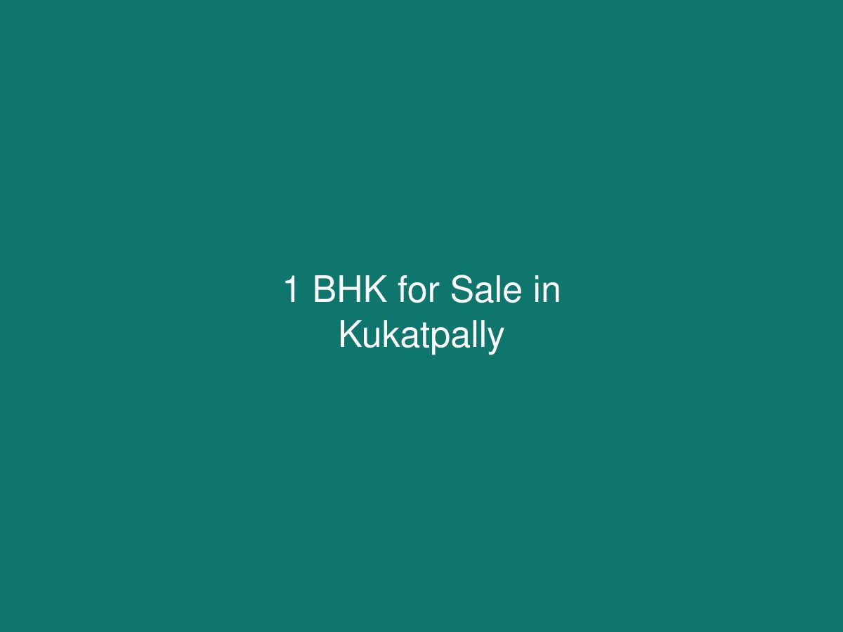 1 BHK for Sale in Kukatpally — photo 1 of 1