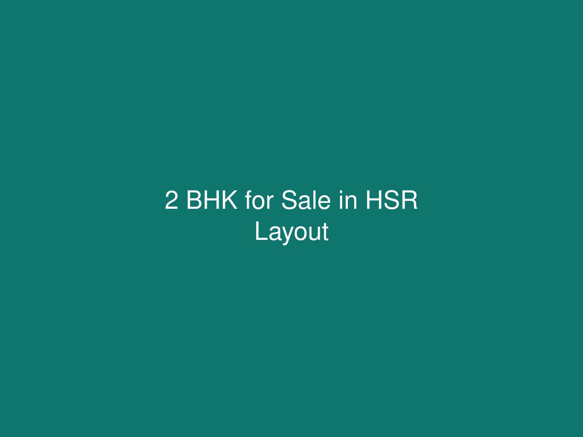 2 BHK for Sale in HSR Layout — photo 1 of 1