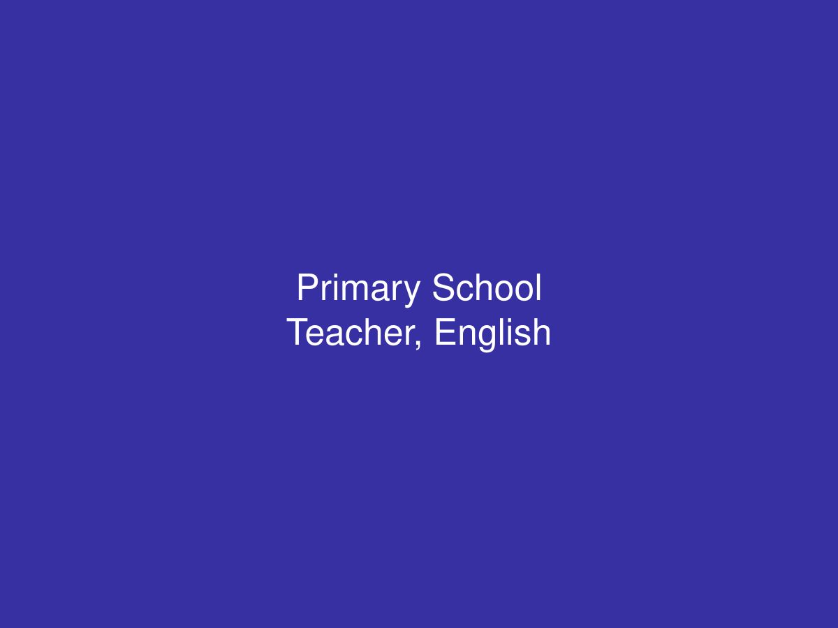 Primary School Teacher, English — photo 1 of 1