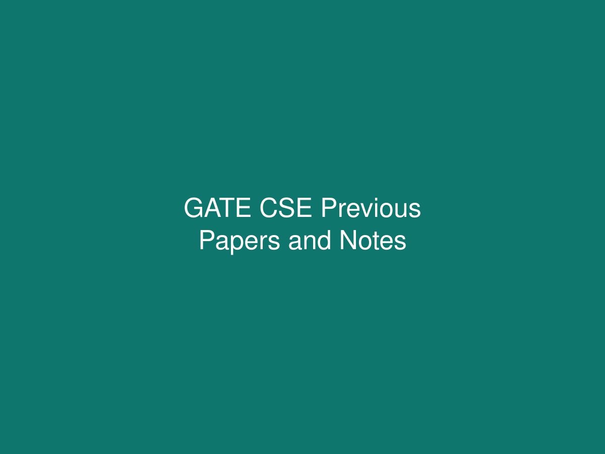 GATE CSE Previous Papers and Notes — photo 1 of 1
