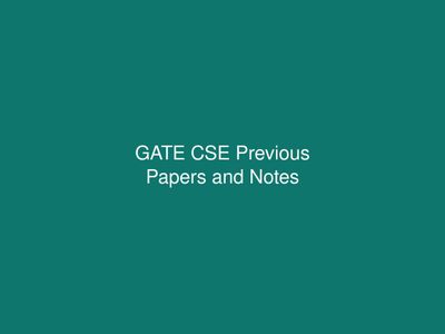 GATE CSE Previous Papers and Notes