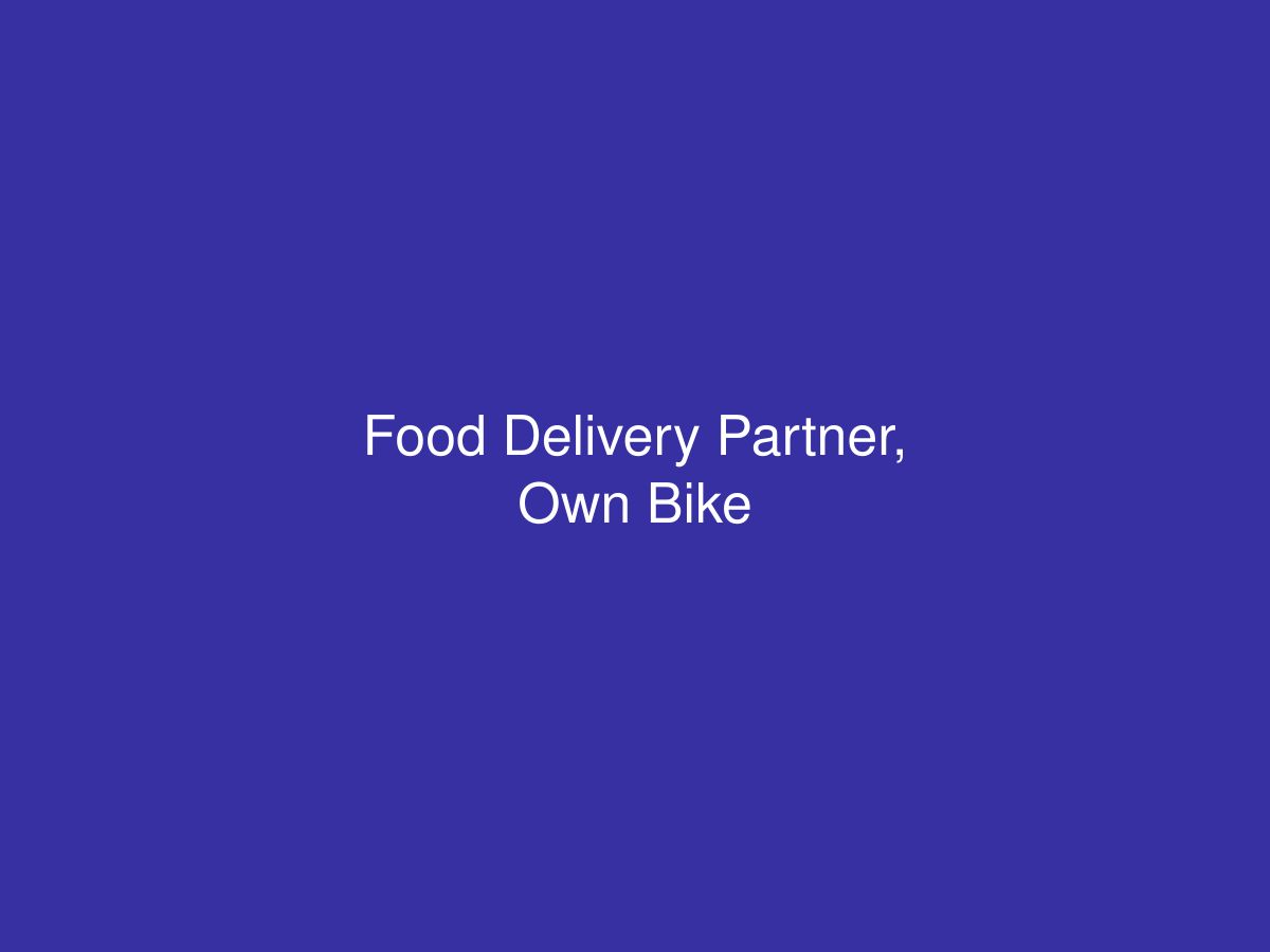 Food Delivery Partner, Own Bike — photo 1 of 1