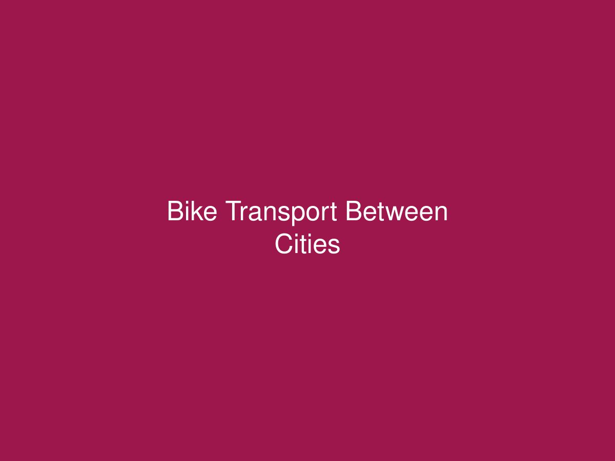 Bike Transport Between Cities — photo 1 of 1