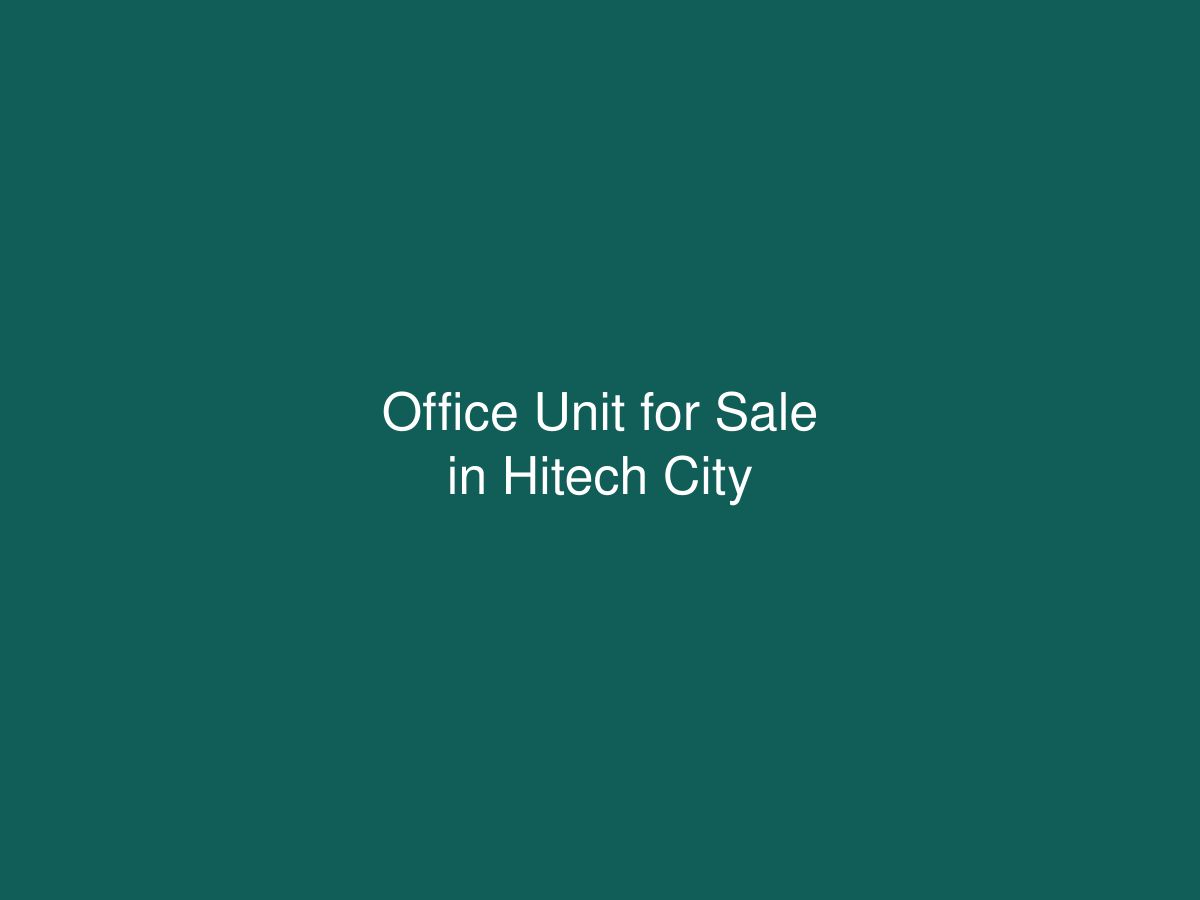 Office Unit for Sale in Hitech City — photo 1 of 1