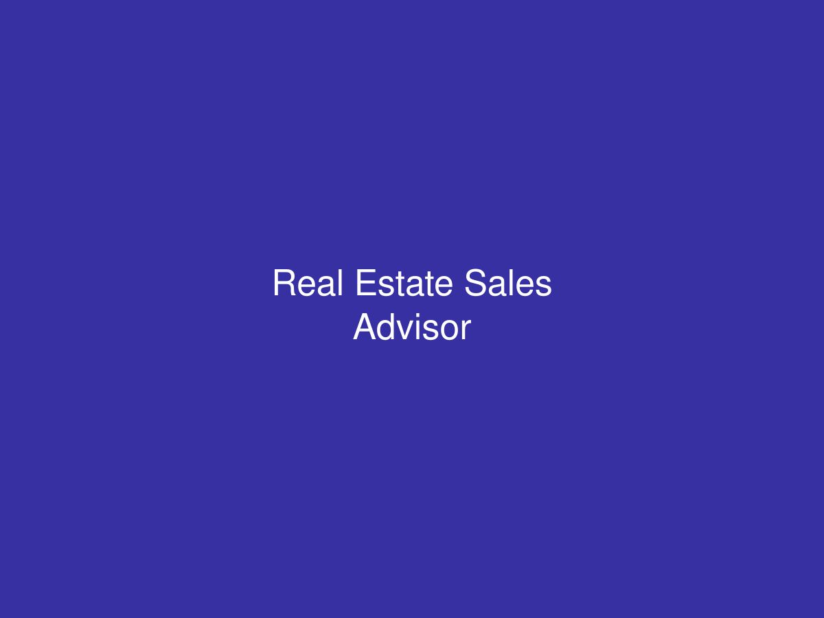 Real Estate Sales Advisor — photo 1 of 1