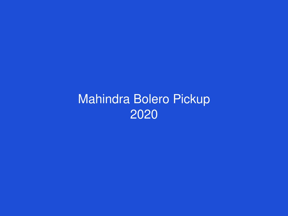 Mahindra Bolero Pickup 2020 — photo 1 of 1
