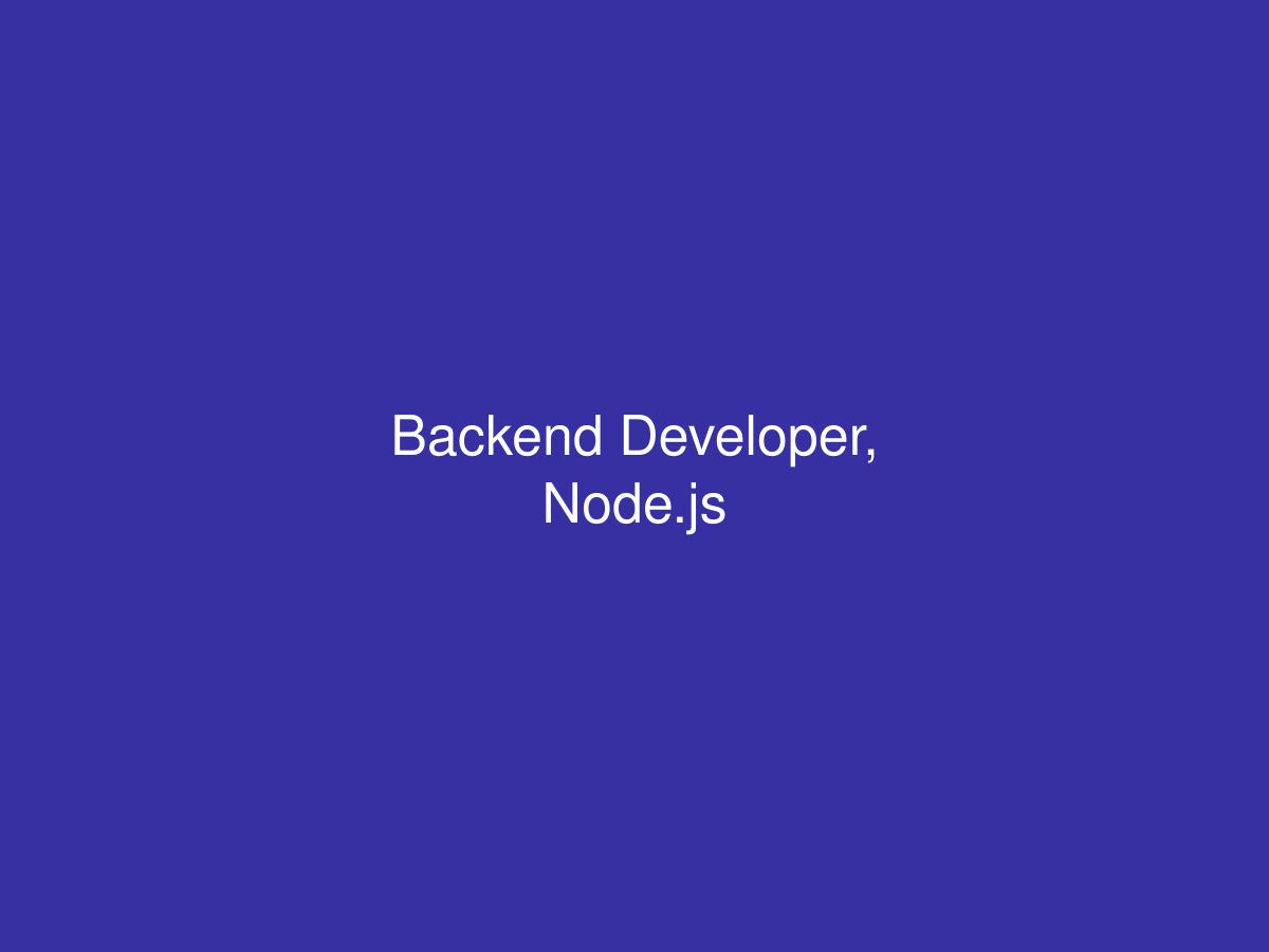 Backend Developer, Node.js — photo 1 of 1