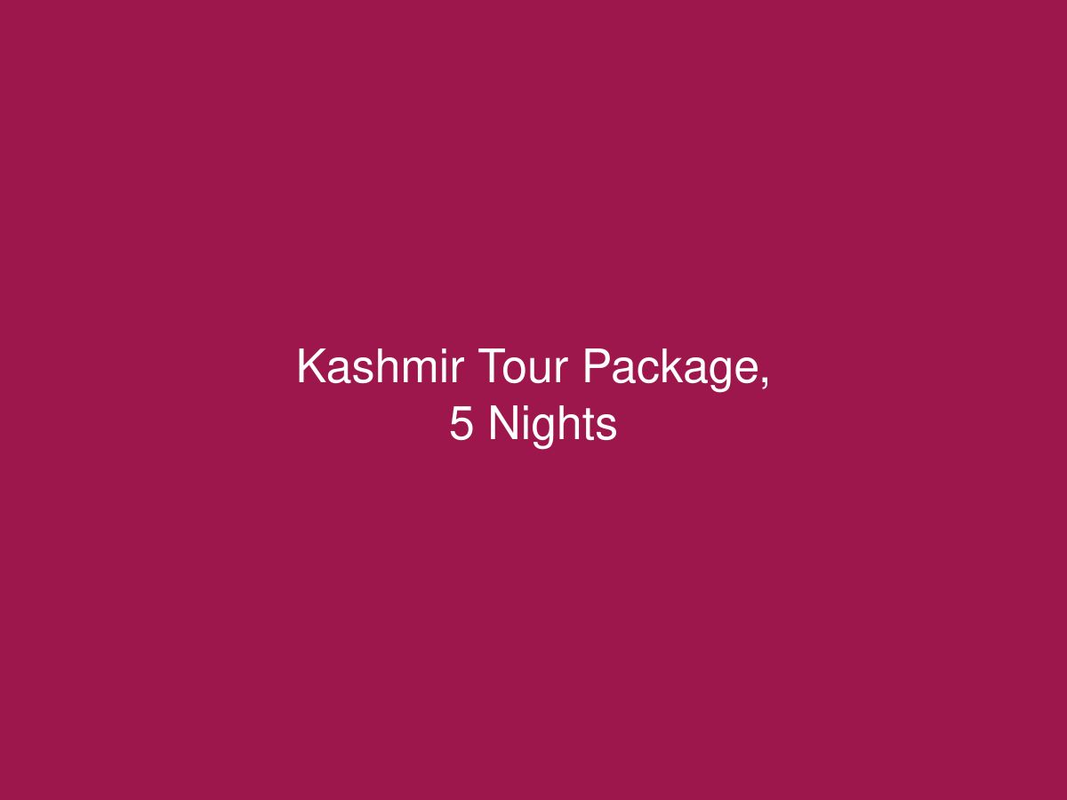 Kashmir Tour Package, 5 Nights — photo 1 of 1