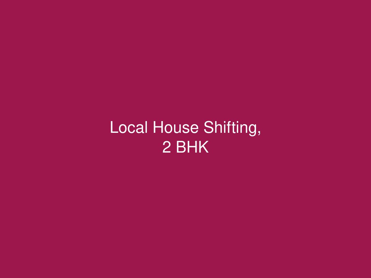 Local House Shifting, 2 BHK — photo 1 of 1