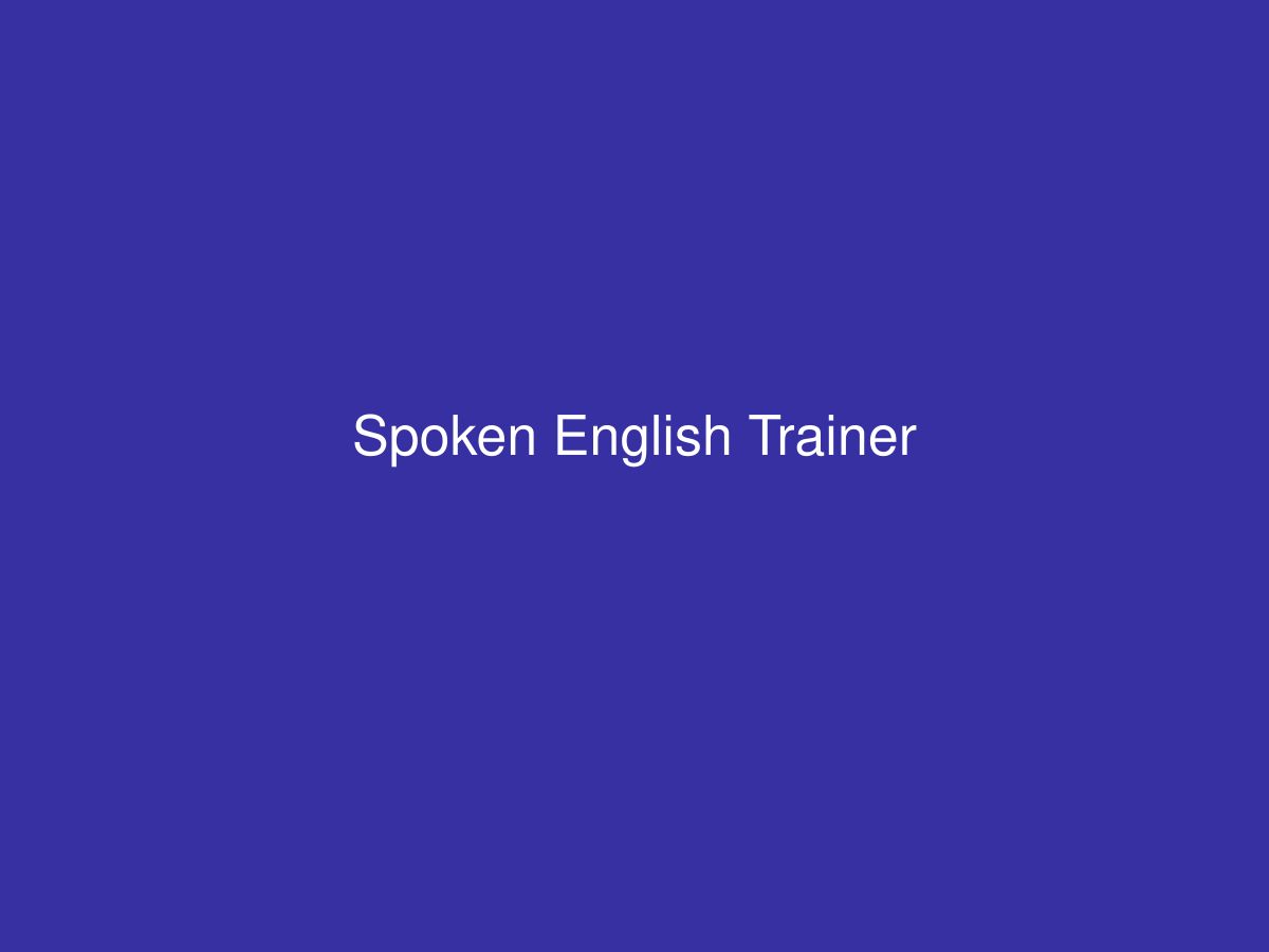 Spoken English Trainer — photo 1 of 1