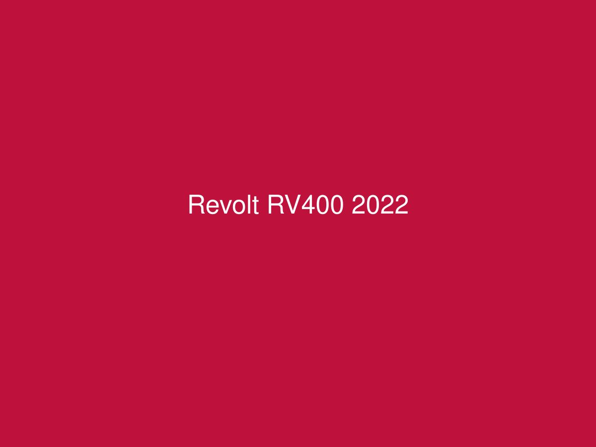 Revolt RV400 2022 — photo 1 of 1