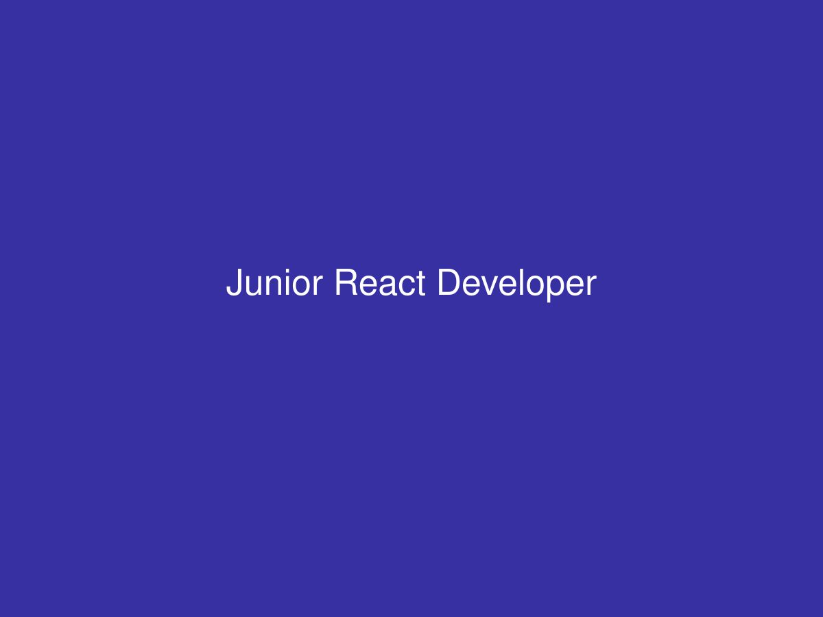 Junior React Developer — photo 1 of 1